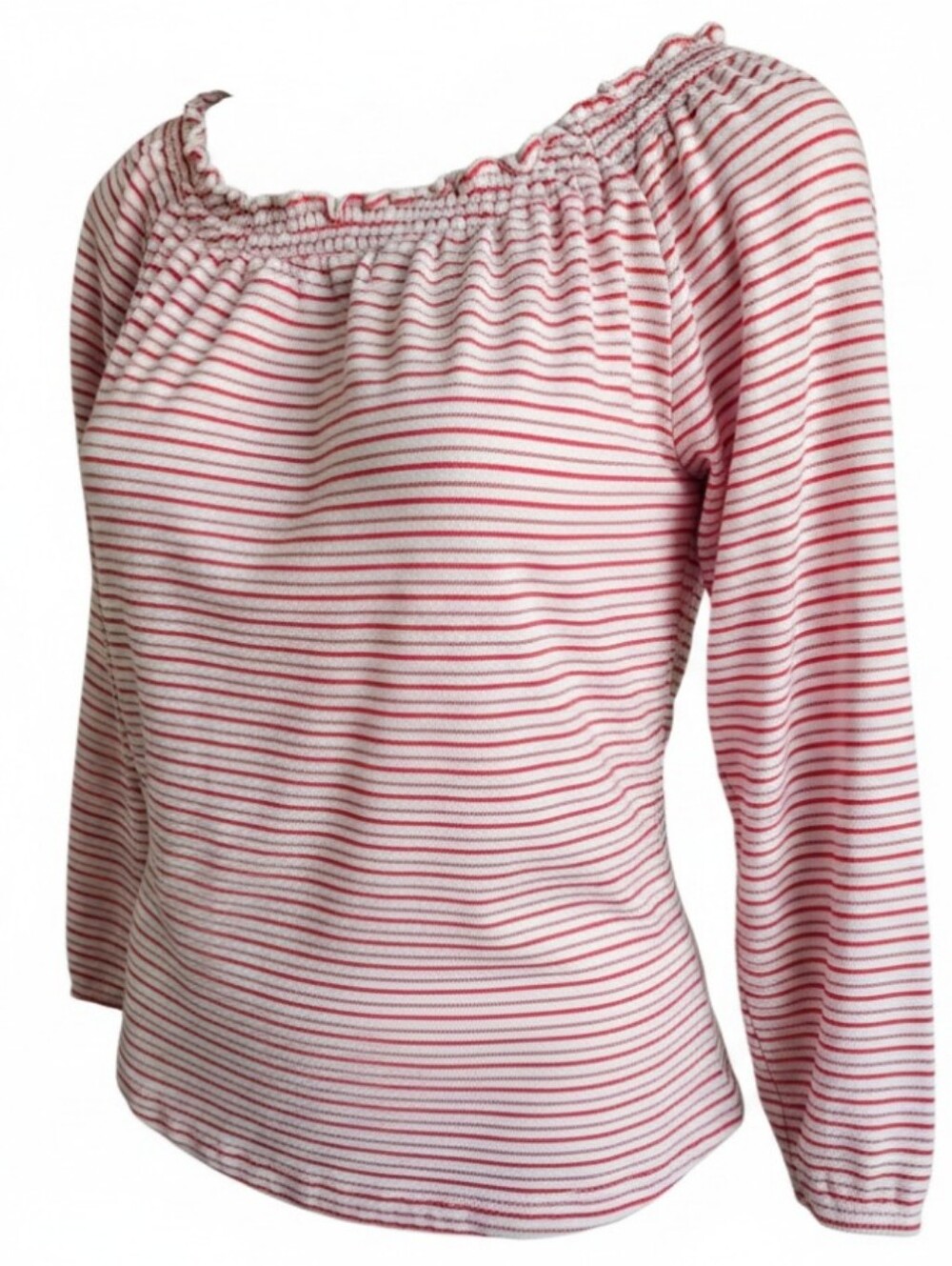 Lauren Ralph Lauren Red White Striped Tie Sleeves Sz Large Coastal Resort Vacay